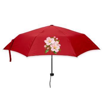 Rosa Apfelblüten-Blüten-Floral - Regenschirm (klein) - Rot - Vorne