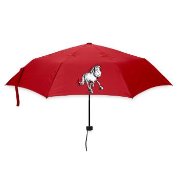 Flottes Pferdchen - Regenschirm (klein) - Rot - Vorne