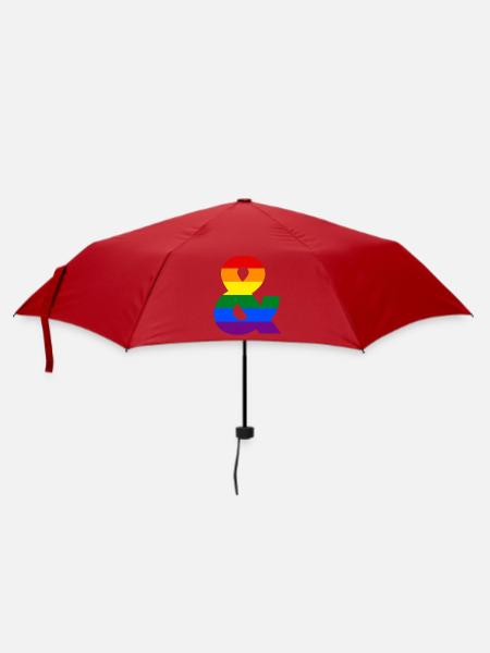 Pride Rainbow Ampersand - Umbrella (small) - red