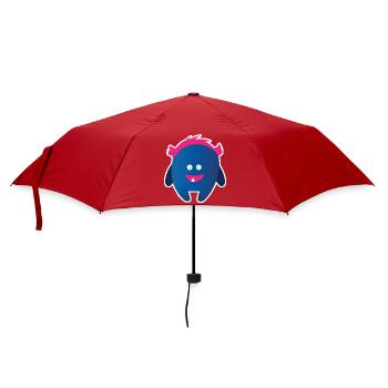 Monstre bleu mignon | Créature aux cheveux roses drôles - Parapluie standard - rouge - Devant