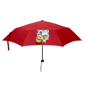 Cats Ramen Noodle Japanese Anime Manga Kawaii - Umbrella (small) - red - Front