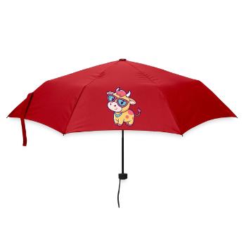 Vache kawaii lunettes soleil - Parapluie standard - rouge - Devant