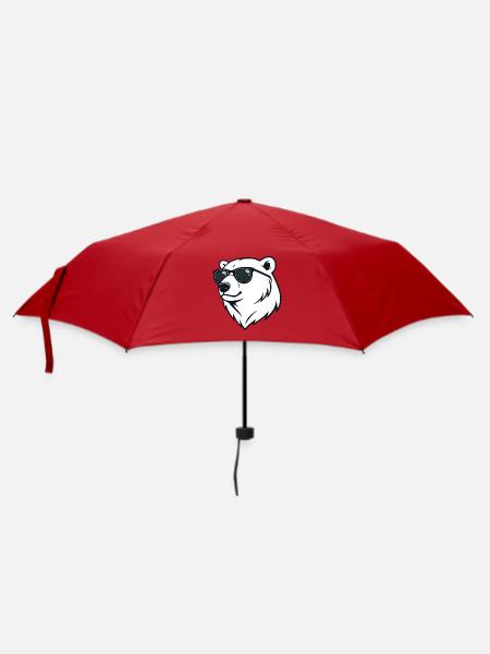 Eisbär Dunkle Brille - Regenschirm (klein) - Rot