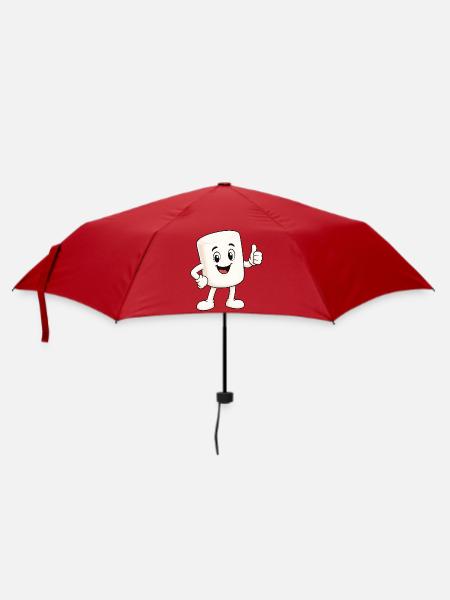 Süßer Marshmallow mit Daumen hoch - Regenschirm (klein) - Rot