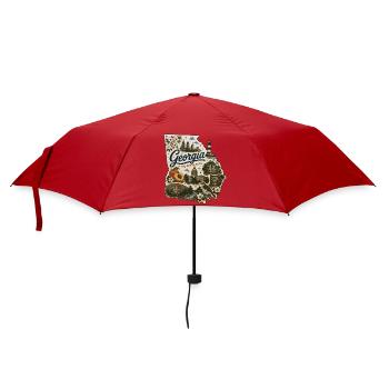 Georgia Peach State Vintage-Kartenaufkleber - Regenschirm (klein) - Rot - Vorne