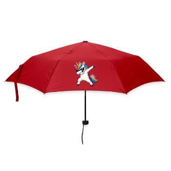 Regenbogen Unicorn Einhorn Dab mit Sonnenbrille - Regenschirm (klein) - Rot - Vorne