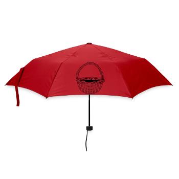 Korb - schwarz-weiß - einfärbbar - Regenschirm (klein) - Rot - Vorne