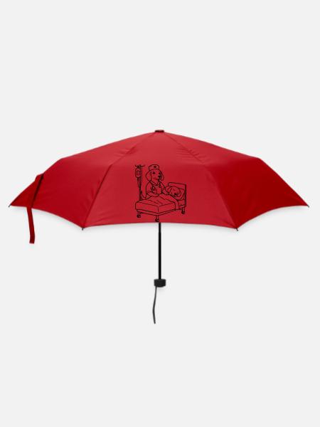 klinik hunde krankenpflege dog edition - Regenschirm (klein) - Rot