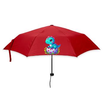 Dinosaurier - Regenschirm (klein) - Rot - Vorne