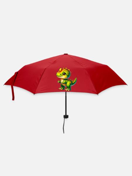 Dinosaurier - Regenschirm (klein) - Rot