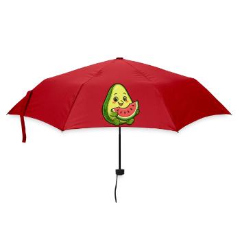 Avocado Melone Wassermelone Sommer Frucht Design - Regenschirm (klein) - Rot - Vorne
