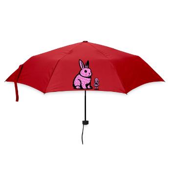 Hasenprinzessin - Regenschirm (klein) - Rot - Vorne