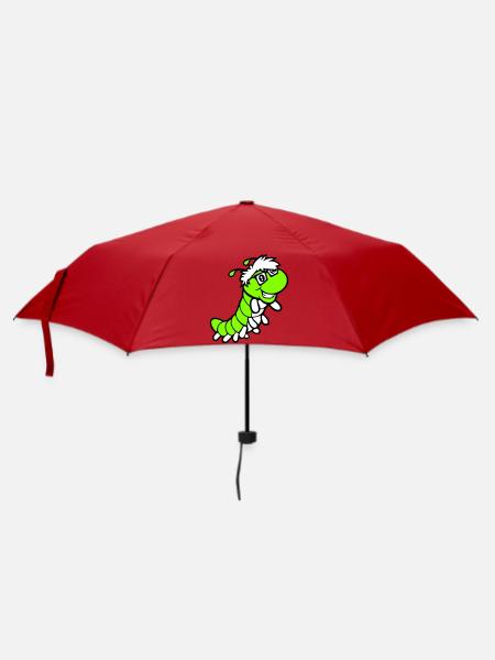 Nerd Raupe Intelligent Geek Wurm Hornbrille schlau - Regenschirm (klein) - Rot