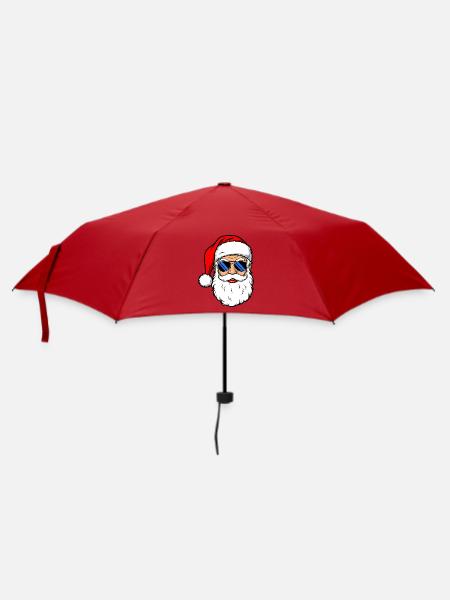 Cooler Weihnachtsmann mit Sonnenbrille - Regenschirm (klein) - Rot