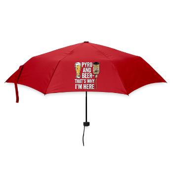 Pyro Und Bier - Regenschirm (klein) - Rot - Vorne