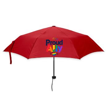 Proud Ally Spruch für LGBTQ Aktivisten & Fans CSD - Regenschirm (klein) - Rot - Vorne