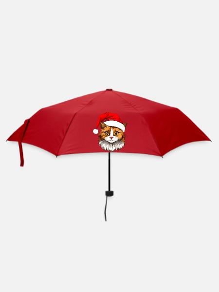Katzen Christmas - Regenschirm (klein) - Rot