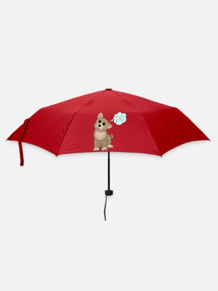 7 1 Floof woof blank - Regenschirm (klein) - Rot