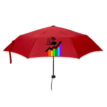 Colored chart happy young man on laptop - Umbrella (small) - red - Front