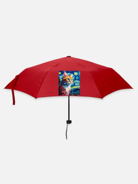 Katze - Regenschirm (klein) - Rot