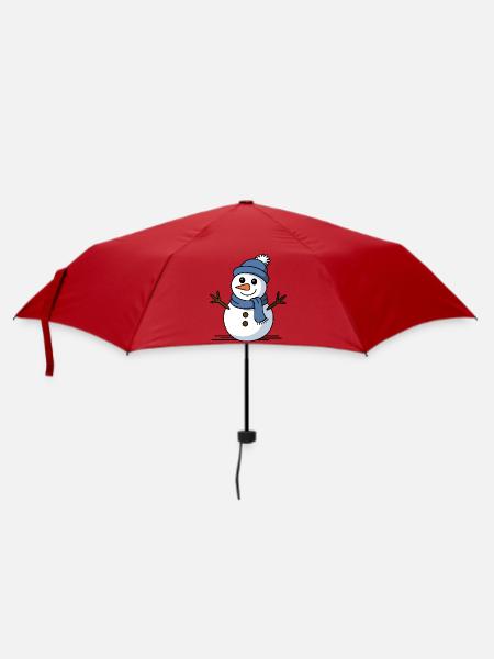 Schneemann Winterzauber - Regenschirm (klein) - Rot