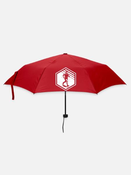 Modernes Running Artwork - Regenschirm (klein) - Rot