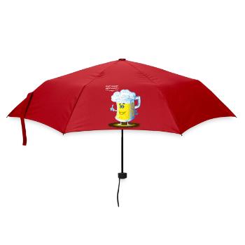Beer happy toon - Regenschirm (klein) - Rot - Vorne