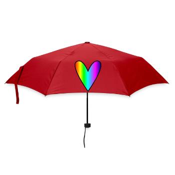 HERZ. HERZ. HEILIGER VALENTINSTAG. LIEBE. LIEBE. PAAR. - Regenschirm (klein) - Rot - Vorne