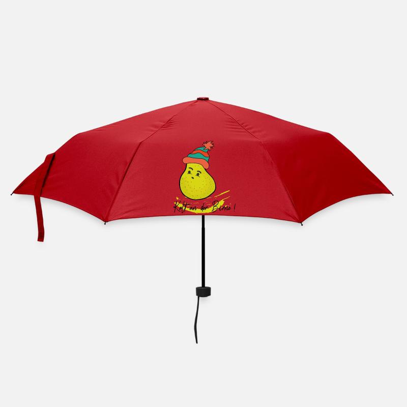 Birne mit Mütze - Regenschirm (klein) - Rot