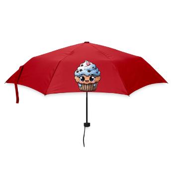 Kawaii Cupcake Herzglück - Regenschirm (klein) - Rot - Vorne