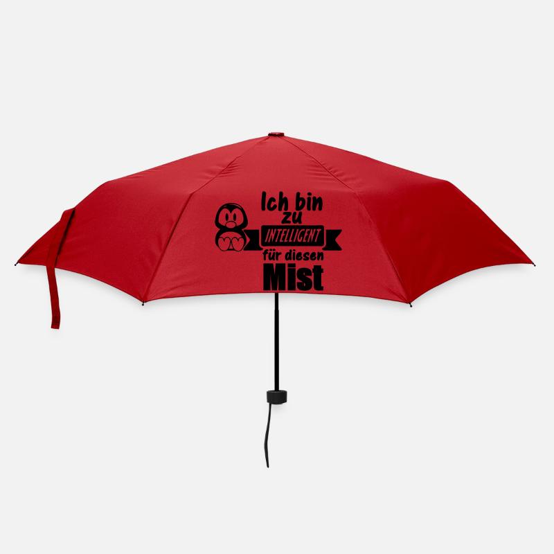 Pinguin Spruch - Zu intelligent Geschenk - Regenschirm (klein) - Rot