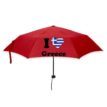 I love Greece - Ich liebe Griechenland - Regenschirm (klein) - Rot - Vorne