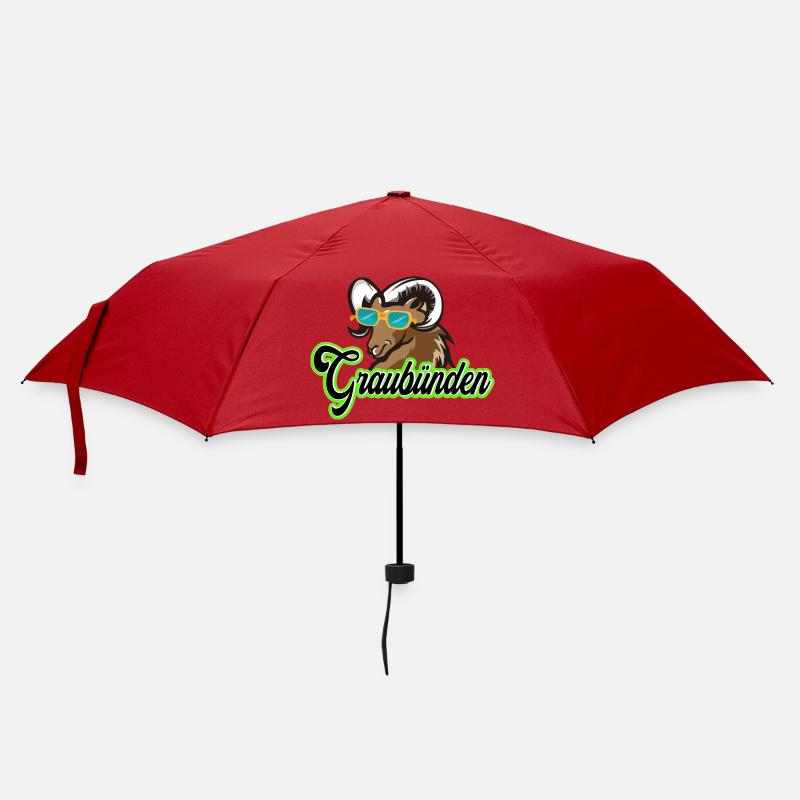 Graubünden ibex with sunglasses - Umbrella (small) - red