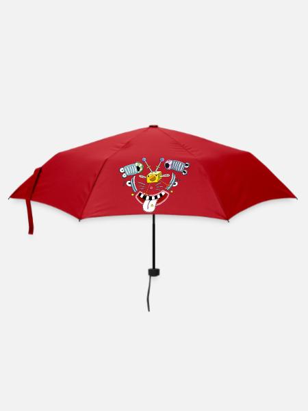Funny picture, naughty clown chick face - Umbrella (small) - red