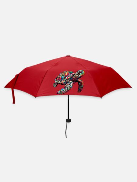 Schildkröte - Regenschirm (klein) - Rot