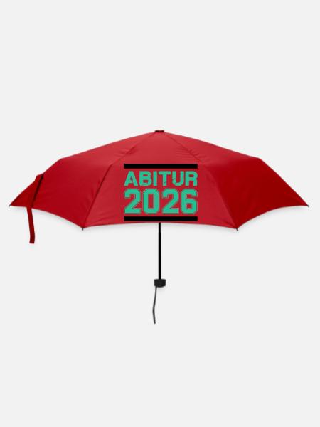 Abitur 2026 Abschluss – Raues Finish - Regenschirm (klein) - Rot