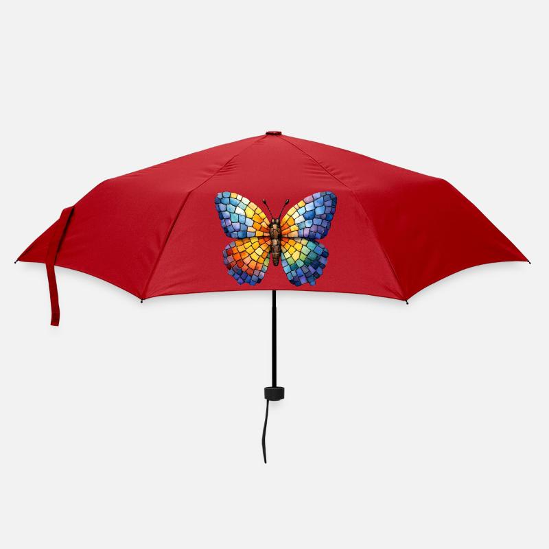 Butterfly Mosaic - Butterfly Fan Gift - Umbrella (small) - red