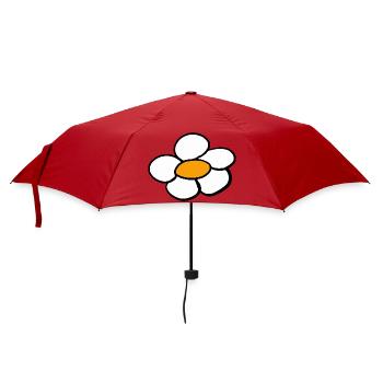Fleurs rétro pour enfants des années 60 à 80 - Parapluie standard - rouge - Devant