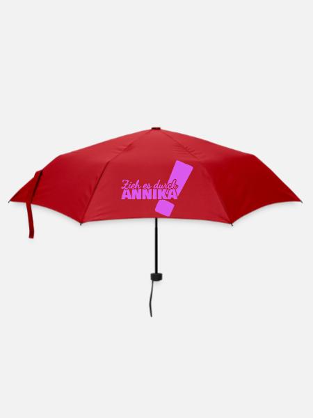 Durchhalten Annika - Regenschirm (klein) - Rot