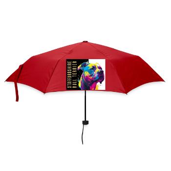 Staffie Head Popart - 050 - Regenschirm (klein) - Rot - Vorne