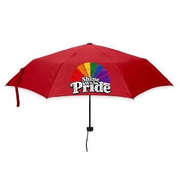 Shine With Pride LGBTQ Statement Retro CSD Fan - Umbrella (small) - red - Front