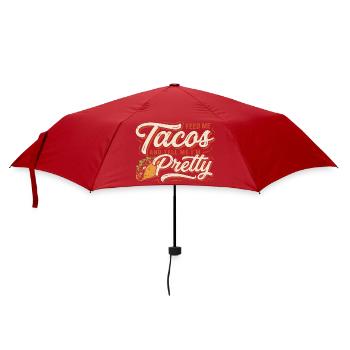Tacos and Tell Me I'm Pretty - Umbrella (small) - red - Front