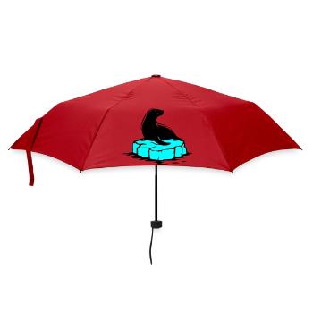 Seelöwe auf Eisscholle - Regenschirm (klein) - Rot - Vorne
