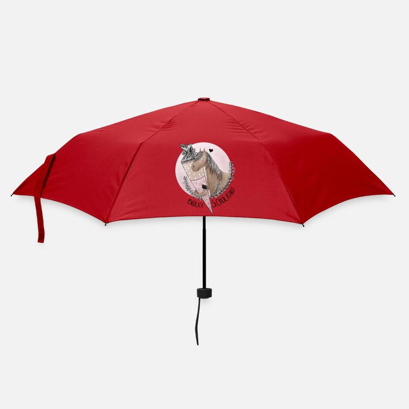 Endlich Schulkind Pferd mit Schultüte - Regenschirm (klein) - Rot