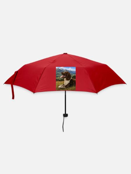 Berglandschaft Hundportrait - Regenschirm (klein) - Rot