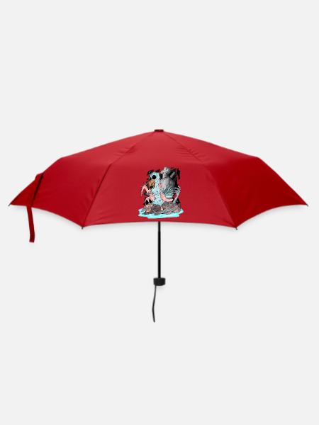 Zombie Möwe - Regenschirm (klein) - Rot