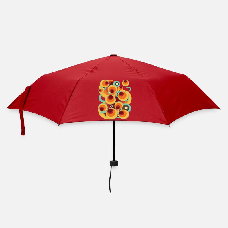 Abstraktes Polka Dot Kugel Kreismuster - Regenschirm (klein) - Rot