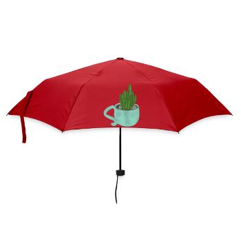 A cup with a succulent plant - Umbrella (small) - red - Front