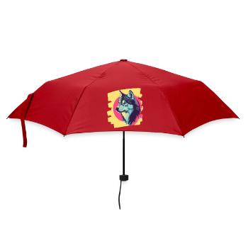 Husky - Regenschirm (klein) - Rot - Vorne
