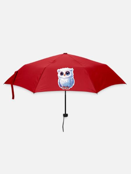 Eule - Regenschirm (klein) - Rot